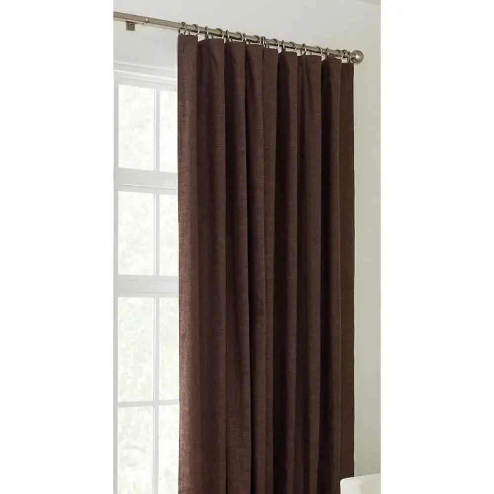 $399 Pottery Barn EMERY Linen Blackout Curtain | Expresso Brown, 50x120